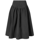 Peachy Den Women's Deba Midi Nylon Skirt in Black