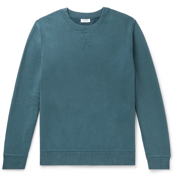 Photo: Sunspel - Loopback Cotton-Jersey Sweatshirt - Blue
