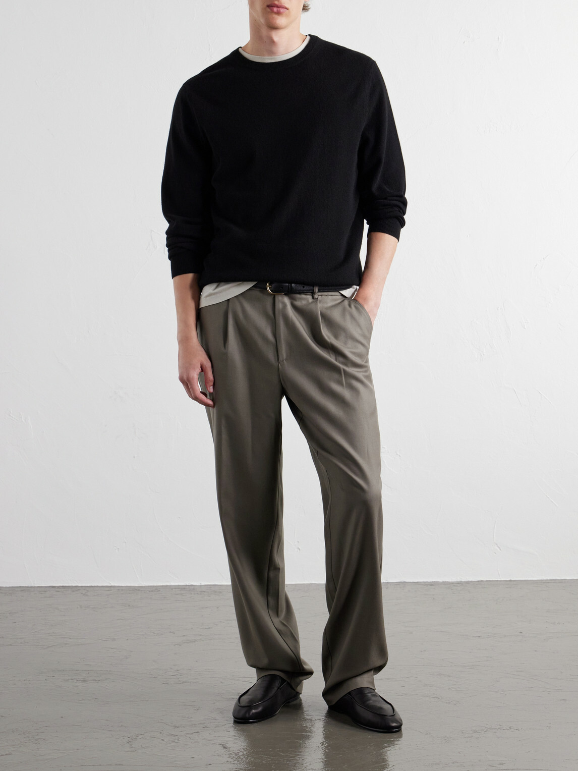 N.PEAL - Oxford Cashmere Sweater - Black