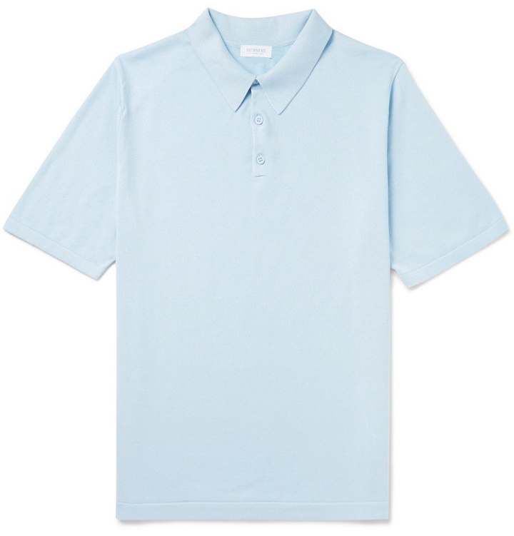 Photo: Sunspel - Sea Island Cotton Polo Shirt - Men - Blue