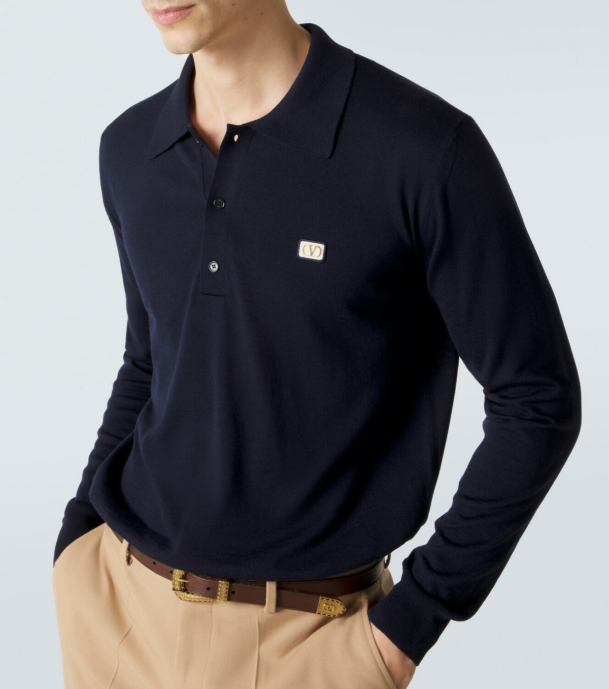 Valentino VLogo virgin wool polo sweater