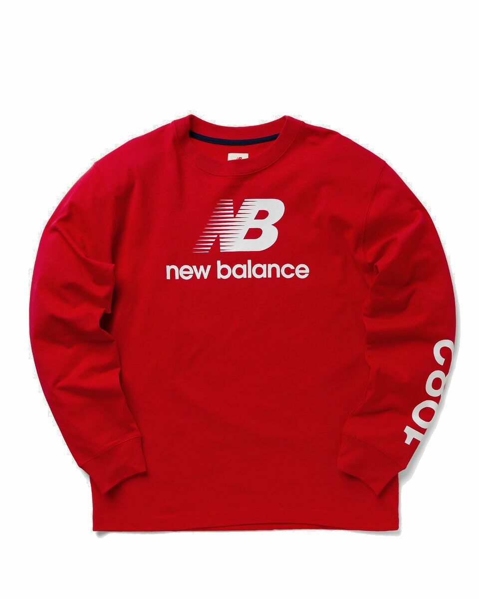 Photo: New Balance Made In Usa Logo L/S Tee Red - Mens - Longsleeves