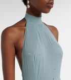 The New Arrivals Ilkyaz Ozel Halo embellished draped silk gown