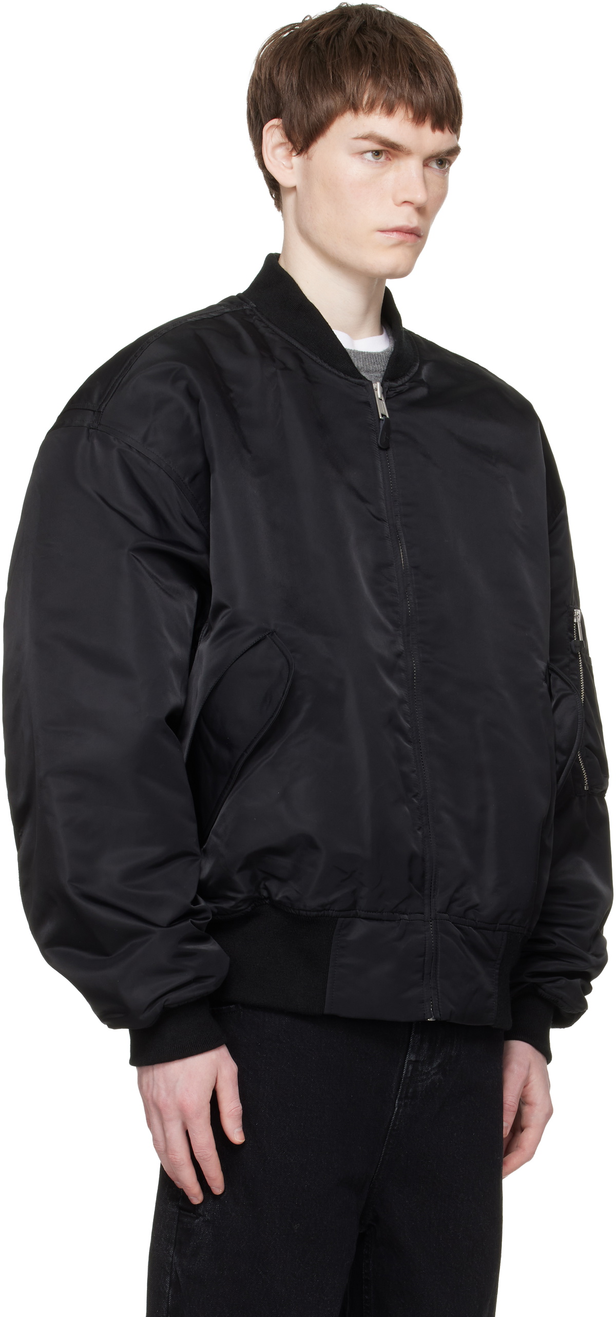 Entire Studios Black Broad Bomber Jacket