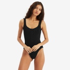 Hunza G Women's Dallas Zip Front Swimsuit in Black 