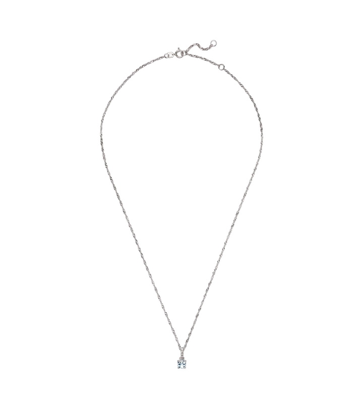 Photo: Stone and Strand Le Bleu 14kt white gold necklace with diamonds and aquamarine