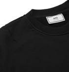 AMI - Logo-Appliquéd Loopback Cotton-Jersey Sweatshirt - Black