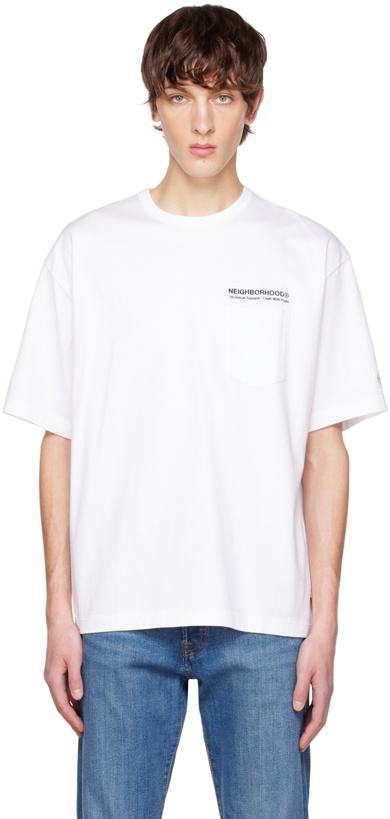 Photo: Neighborhood White Embroidered T-Shirt