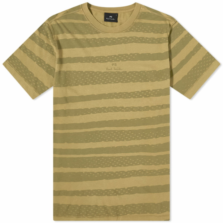 Photo: Paul Smith Men's Zebra Striped T-Shirt in Light Green