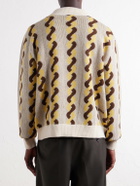 BODE - Lasso Jacquard-Knit Cotton, Alpaca and Merino Wool-Blend Polo Sweater - Neutrals
