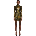 Versace Jeans Couture Black and Gold Glitter Short Dress
