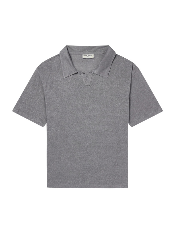 Photo: Officine Générale - Simon Linen Polo Shirt - Gray