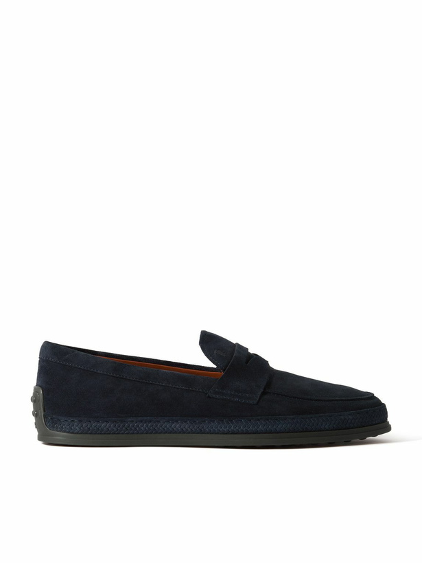 Photo: Tod's - Suede Penny Loafers - Blue