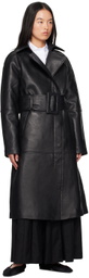 REMAIN Birger Christensen Black Pleated Suiting Maxi Skirt