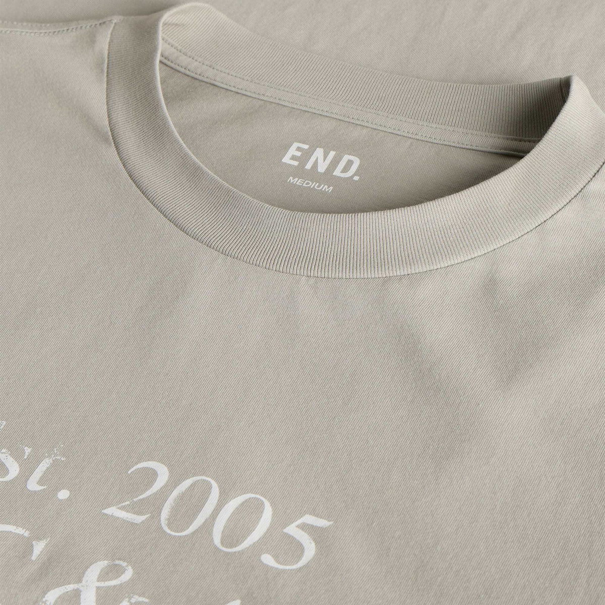 END. Worn Established LS T-shirt in Washed Grey