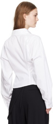 Jade Cropper White Asymmetric Shirt