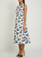 Emilia Wickstead Rumi Floral Satin Midi Dress Purple