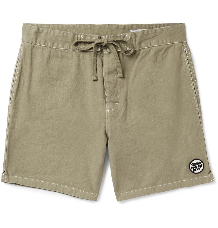 Photo: Outerknown - Slim-Fit Appliquéd Hemp and Organic Cotton-Blend Drawstring Shorts - Neutrals