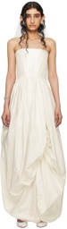 Wed SSENSE Exclusive Off-White Gathered Maxi Dress