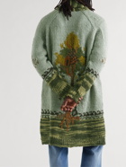 KAPITAL - Intarsia Wool Cardigan - Green