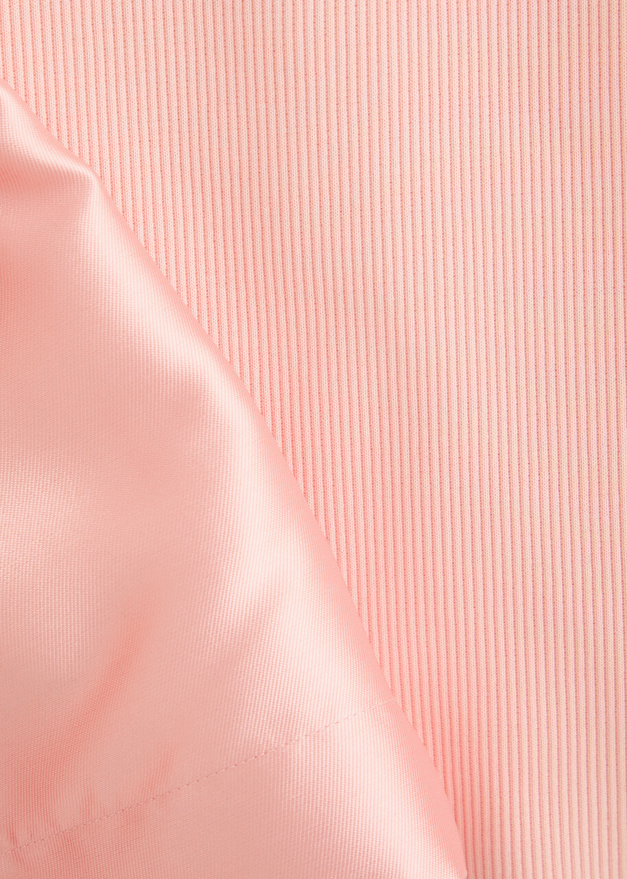 Marques' Almeida Ribbed Stretch-cotton and Taffeta top Pink
