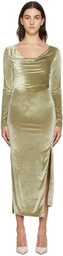 Helmut Lang Khaki Asymmetrical Maxi Dress