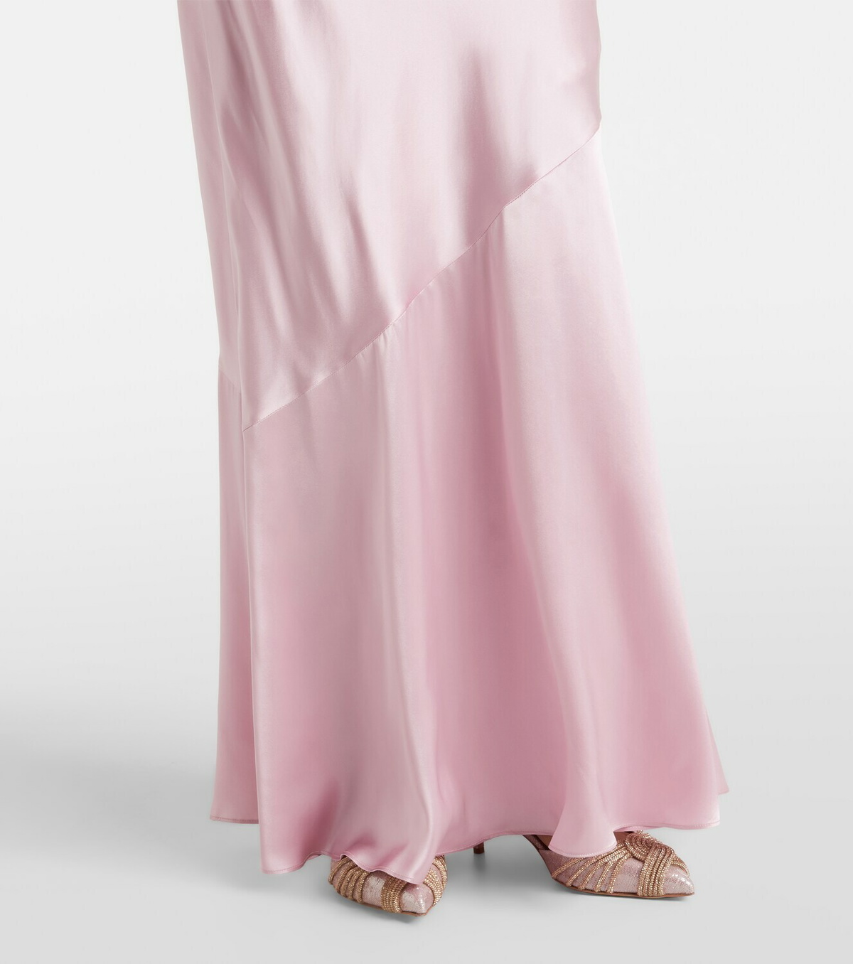 Alessandra Rich Tie-neck silk satin gown