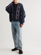 Isabel Marant - Zolan Embroidered Recycled Cable-Knit Sweater - Blue