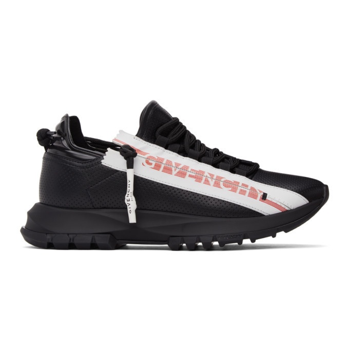 Photo: Givenchy Black Leather Spectre Zip Low Sneakers
