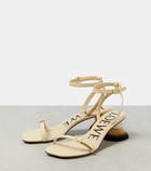 Loewe Petal Brush Heel leather sandals