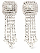 ALESSANDRA RICH Square Crystal Earrings with Fringes