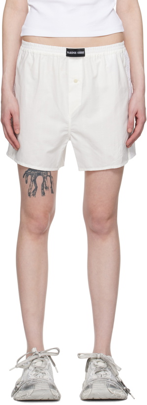 Photo: Marine Serre White Patch Shorts