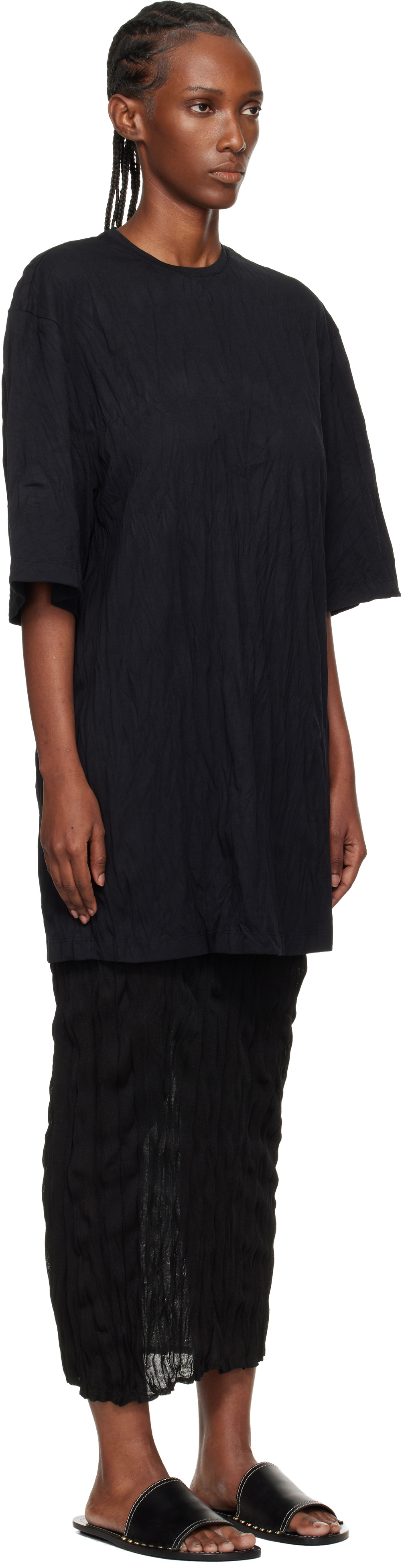 TOTEME Black Relaxed Tee Minidress