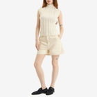 Pleats Please Issey Miyake Women's Rib Knit Short Sleeve Top in Off White 