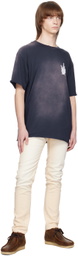 Alchemist Beige Button-Fly Jeans