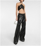 Aya Muse - Vortico faux leather crop top
