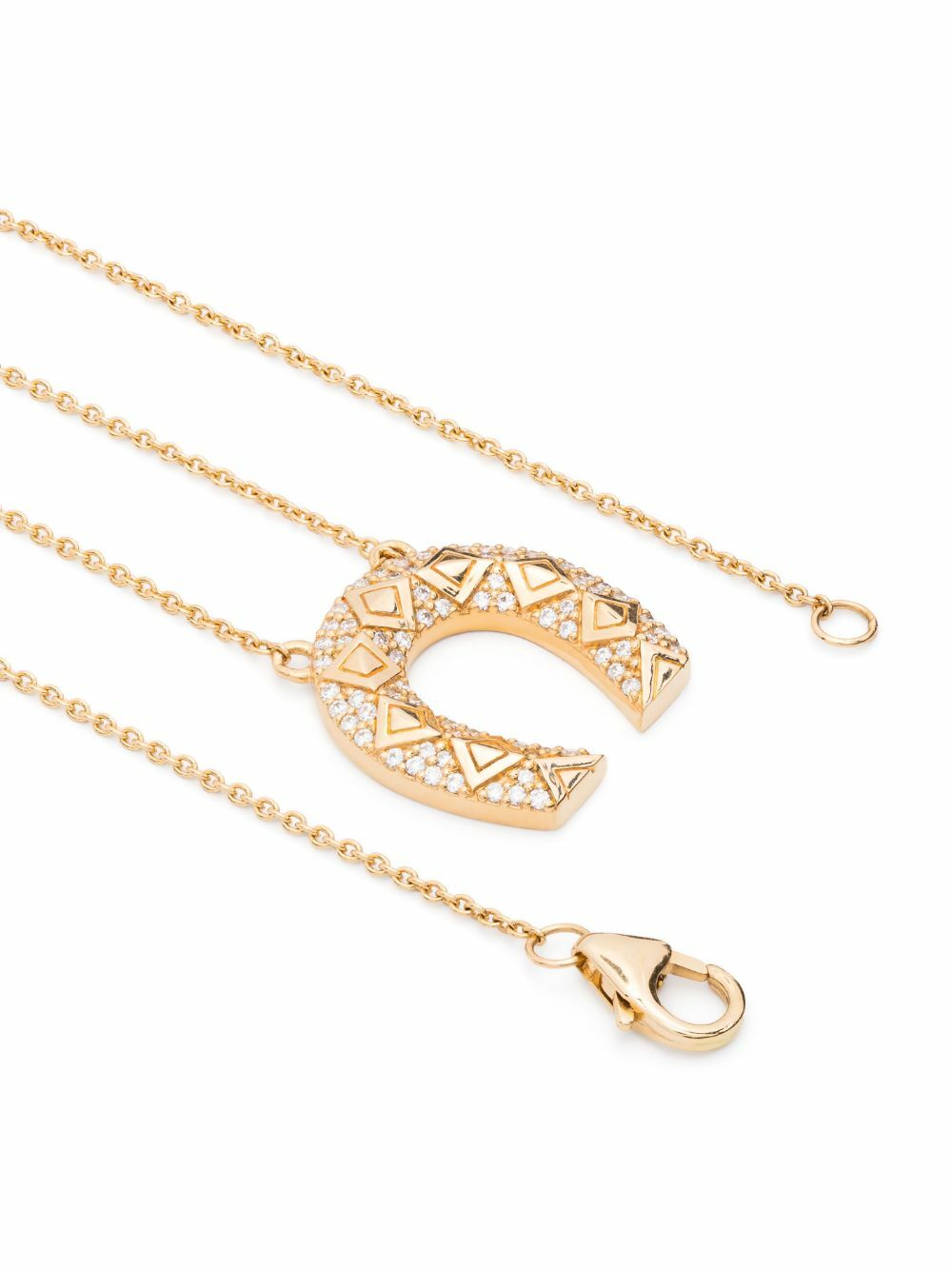 Harwell Godfrey 18K Yellow Gold Horseshoe Diamond Pendant Necklace