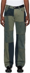 (di)vision Green & Navy Low Waist Jeans