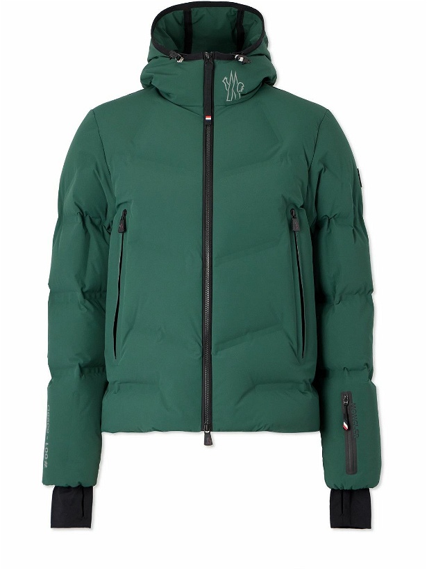 Photo: Moncler Grenoble - Arcesaz Logo-Appliquéd Quilted Hooded Down Ski Jacket - Green