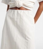 Magda Butrym Lace-trimmed silk-blend midi skirt