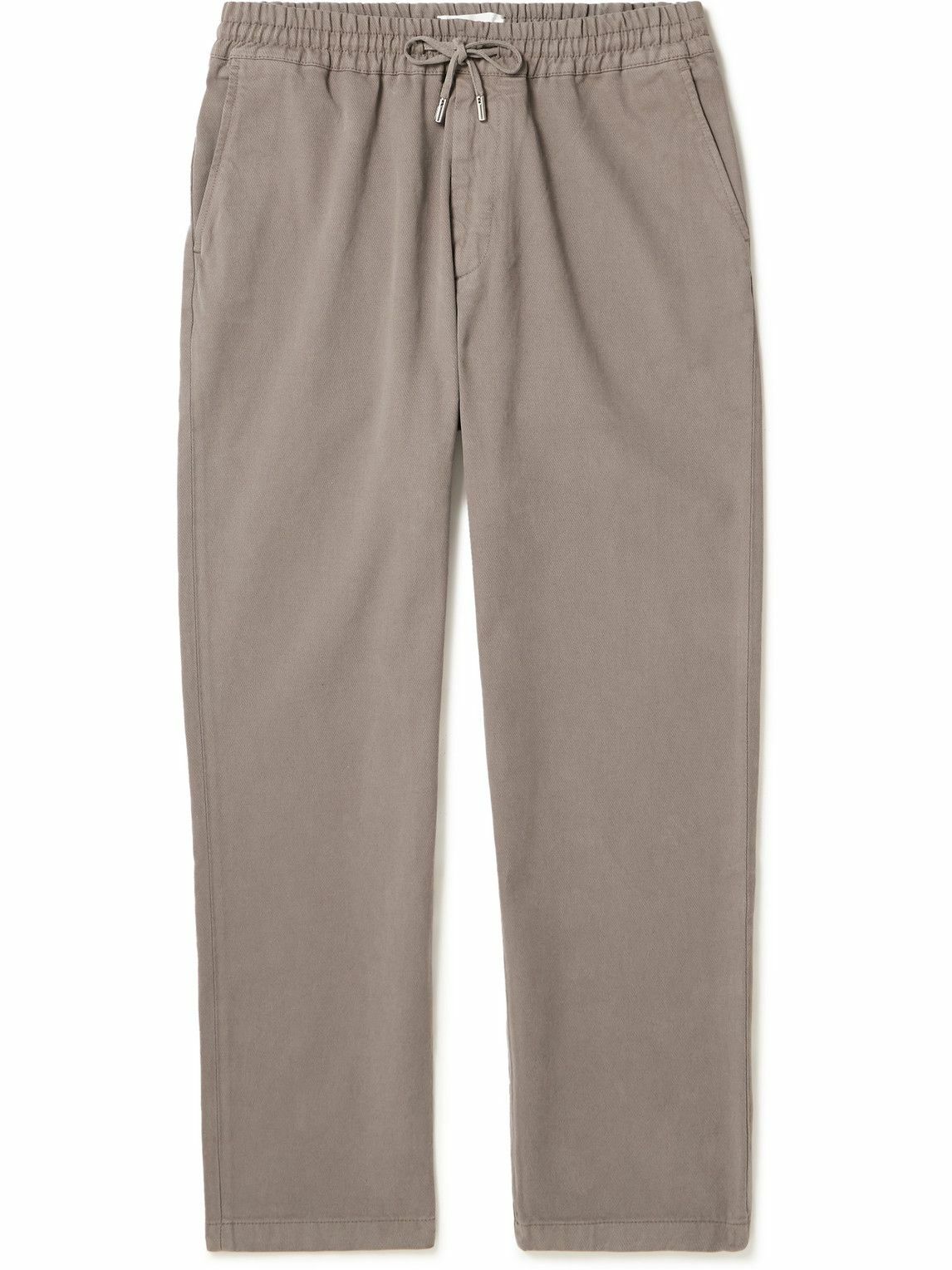 Mr P. - Straight-Leg Cotton and Wool-Blend Twill Drawstring Trousers ...