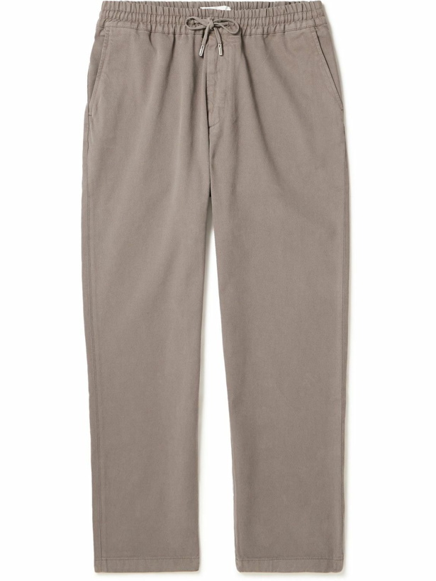 Photo: Mr P. - Straight-Leg Cotton and Wool-Blend Twill Drawstring Trousers - Neutrals