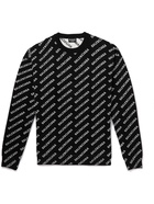 Balenciaga - Logo-Jacquard Cotton-Blend Sweater - Black