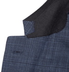 Thom Sweeney - Blue Slim-Fit Checked Wool, Silk and Linen-Blend Suit Jacket - Blue