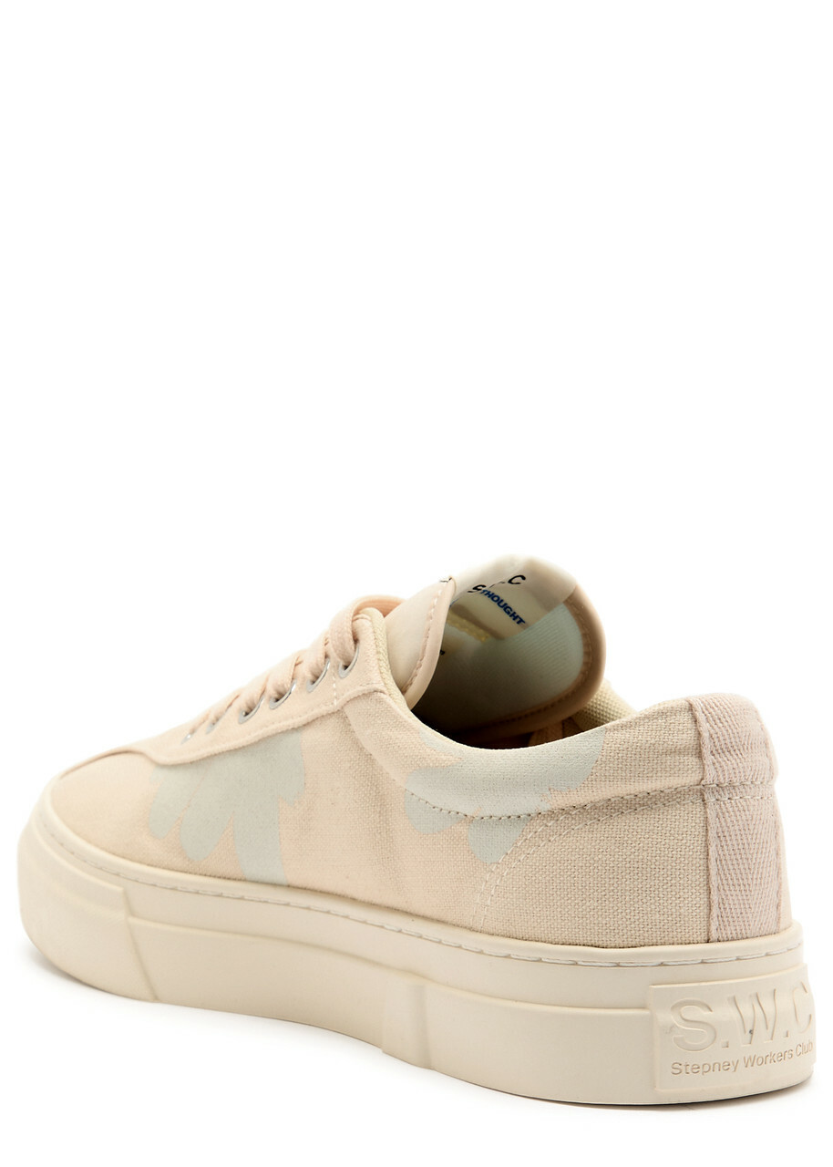 Stepney Workers Club Dellow Printed Canvas Sneakers Cream