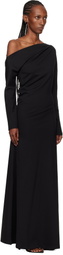 Róhe Black Twisted Jersey Maxi Dress