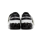 Dolce and Gabbana White and Black Elastic Logo Sneakers