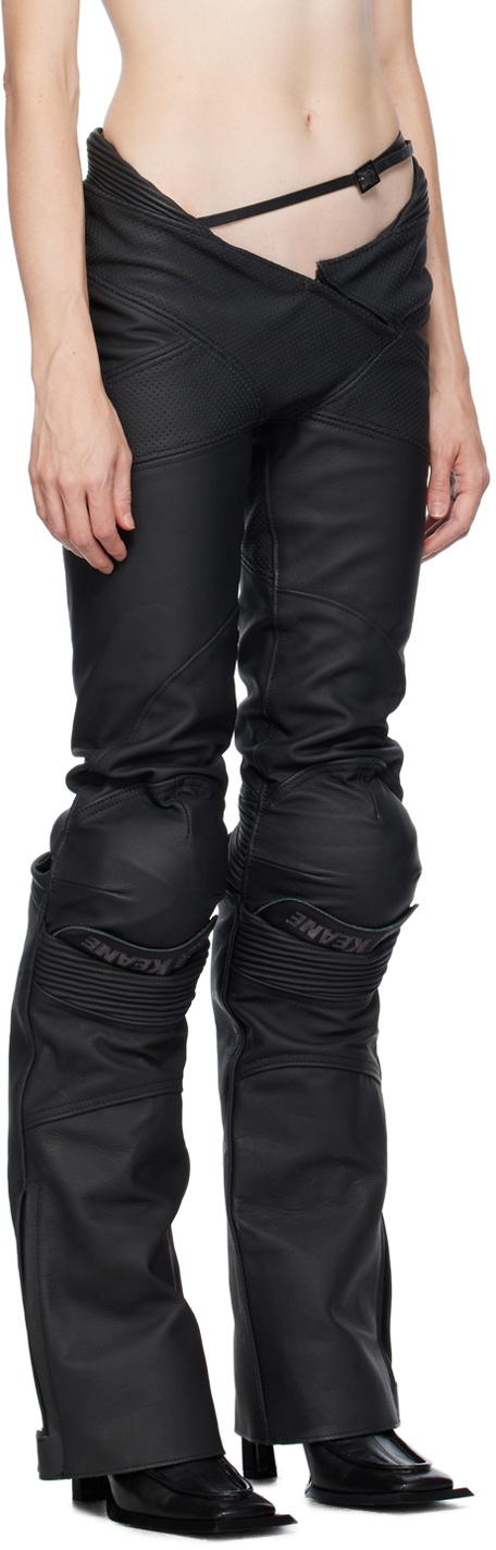 Liza Keane SSENSE Exclusive Black Beast Leather Trousers