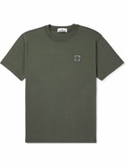 Stone Island - Logo-Appliquéd Garment-Dyed Cotton-Jersey T-Shirt - Green