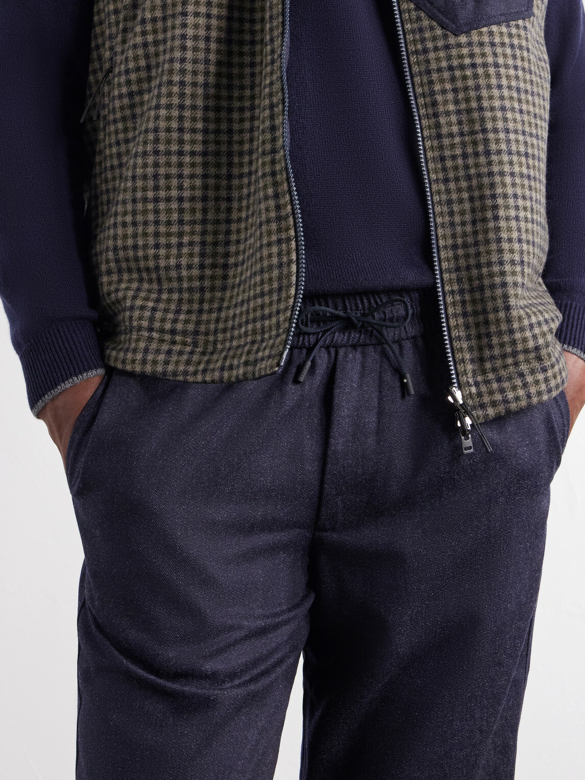 SEASE - Mindset Straight-Leg Wool-Flannel Drawstring Trousers - Blue